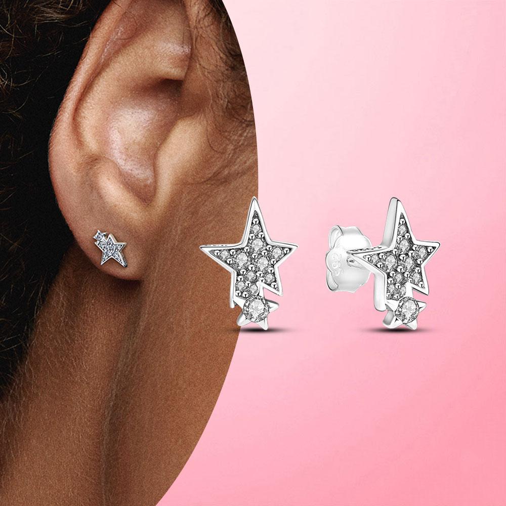 Earrings Silver 925 Earrings Geometric Stud Earrings for Women Wedding Party Korean Style Earings S925 Fine Jewelry  Trend