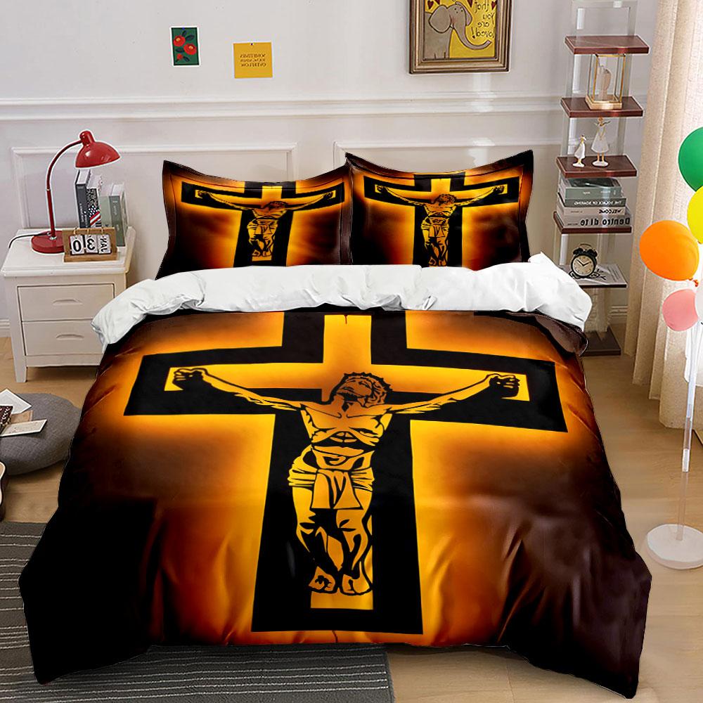 Radiant cross silhouette. Bedding sets Duvet covers Pillowcases(1* Duvet Cover 2* Pillowcases without duvet insert)