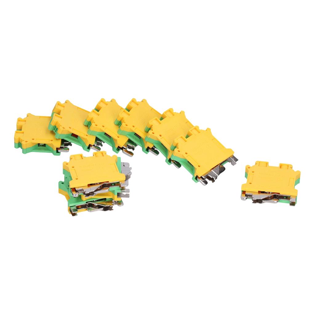 50 Stück DIN-Schienen-Klemmenblock Flammhemmend Erdungsklemmenblock 76A USLKG 10
