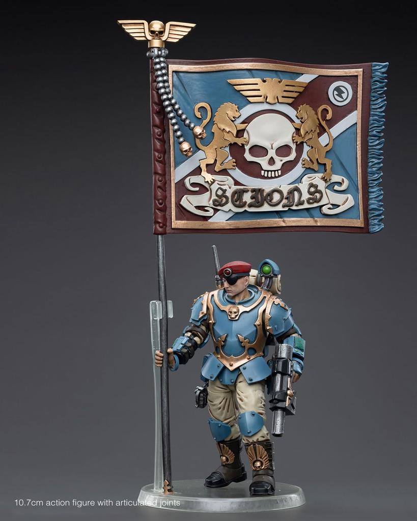 Pipigirl JoyToy 40K Oryginalna Licencjonowana Ruchoma Astra Militarum Tempestus Scions Command Squad 55th Kappic Eagles Banner 4-calowa Figurka Akcji Anime