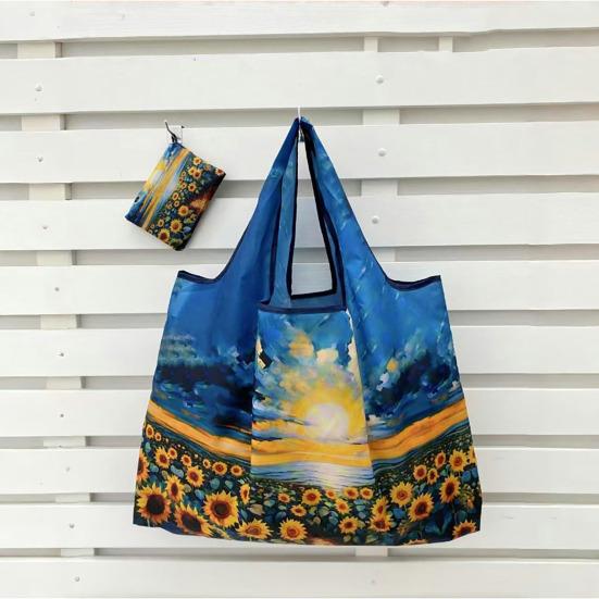 Yousheng Shopping Bag Foldable Large Capacity Tote Durable Oxford Reusable Grocery Bag Strong Load-Bearing Shoulder Storage Bag