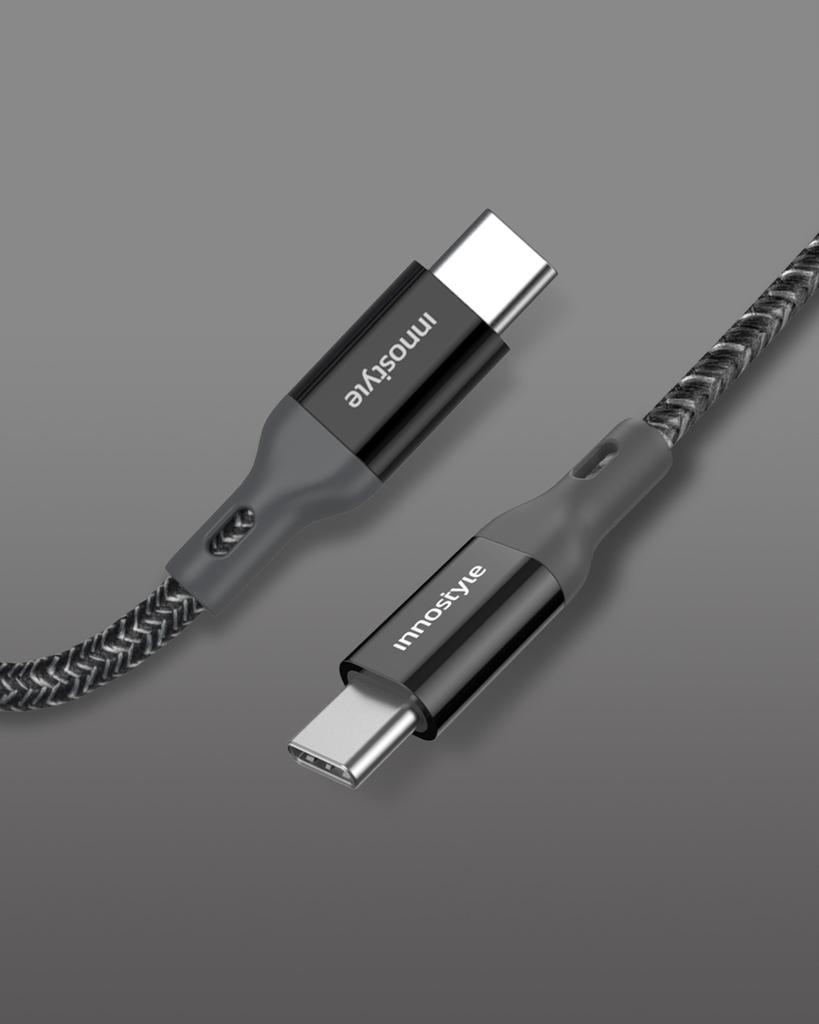 Innostyle Powerflex Usb-C Fast Charging Cable For Iphone Samsung 3A 60W Kevlar 2M Black