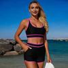 2Pcs/Set Women Swimsuit Set Racerback Tops Boxer Shorts Mid-Thigh Swimwear Water Sports Beach Pool Hot Spring Swimsuit