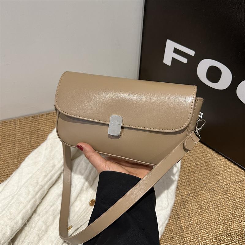 Women'S Bag Small Square Bag Niche Foreign Style Shoulder Bag Texture Pu Retro Messenger Bag