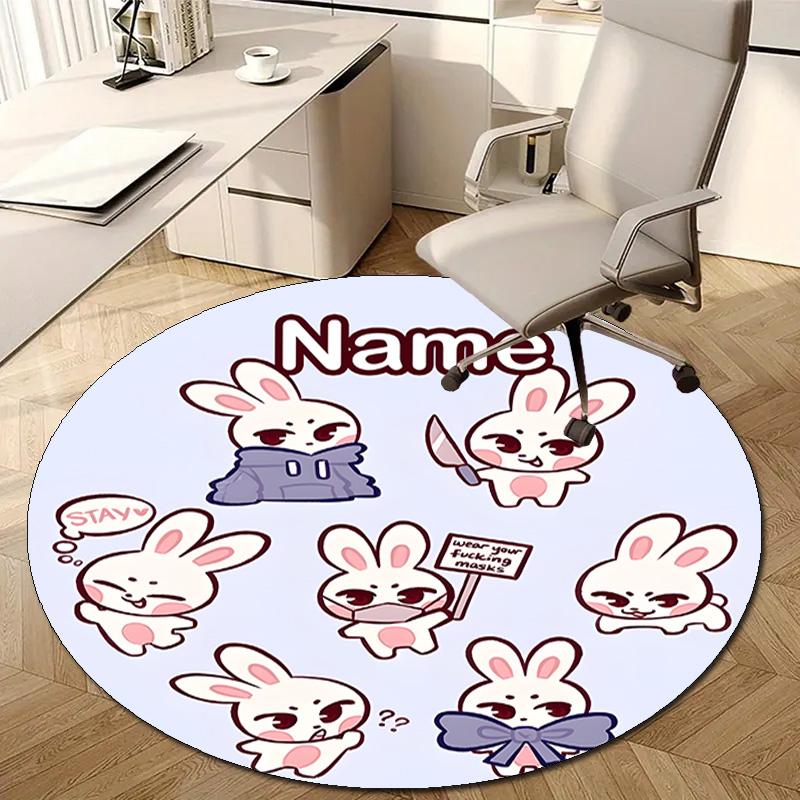 Personalized K-Kpop Team Round Chair Office Rug - Perfect for Mat, Office Chair & More - Ideal Gift for Birthdays and Holidays