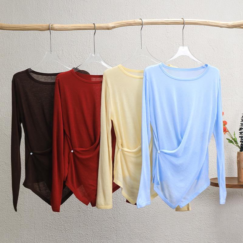 Autumn/Winter Slimming Round Neck Wool Knitwear Top