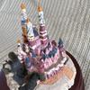 [USED] Disney Word 25th Anniversary Cake Decoration Castle Figure Miniature