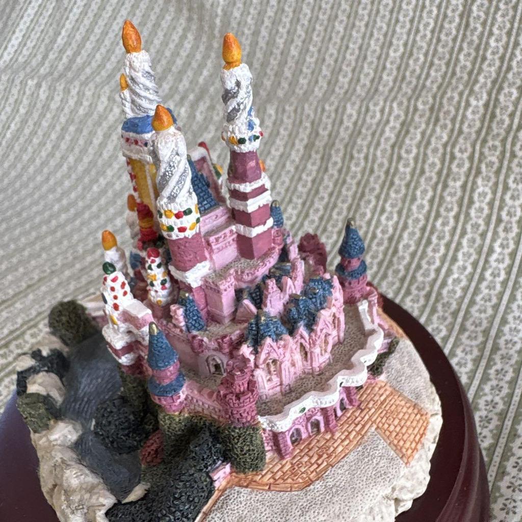 [USED] Disney Word 25th Anniversary Cake Decoration Castle Figure Miniature