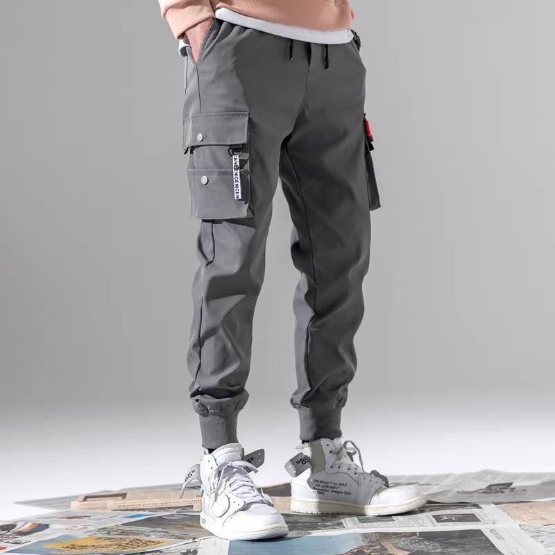 Spring and Summer Thin Overalls Men's Trendy All-match Leggings Loose Multi-pocket Trousers Large Size Casual Pants