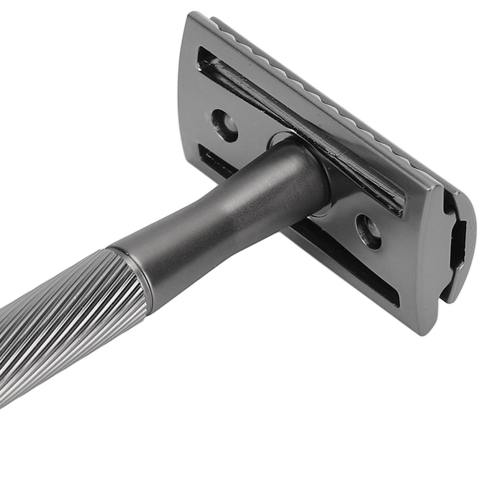 Zinc Alloy Men Portable Brass Handle Double Shaving with Base for Face Grooming