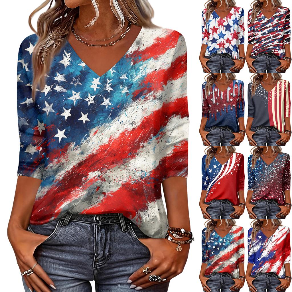Long Sleeve Shirts for Women Womens Long Sleeve Tops Long Sleeve T Shirt Women Long Sleeve Going Out Tops for Women V Neck Printed Top