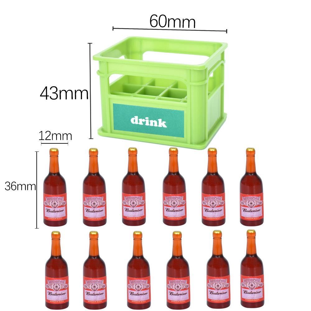 

Miniature Beverage Crate with Wine Bottles, Racks & Refrigerator Magnets for Playhouse, Props & Photography Decor See size chart