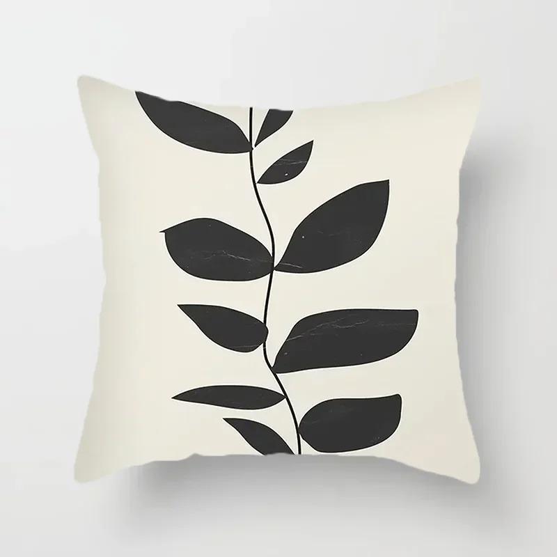 

Taie d oreiller de paysage Simple Marron Noir et blanc, декорация спальни, бюро, салон, канапе, дом 60x60cm