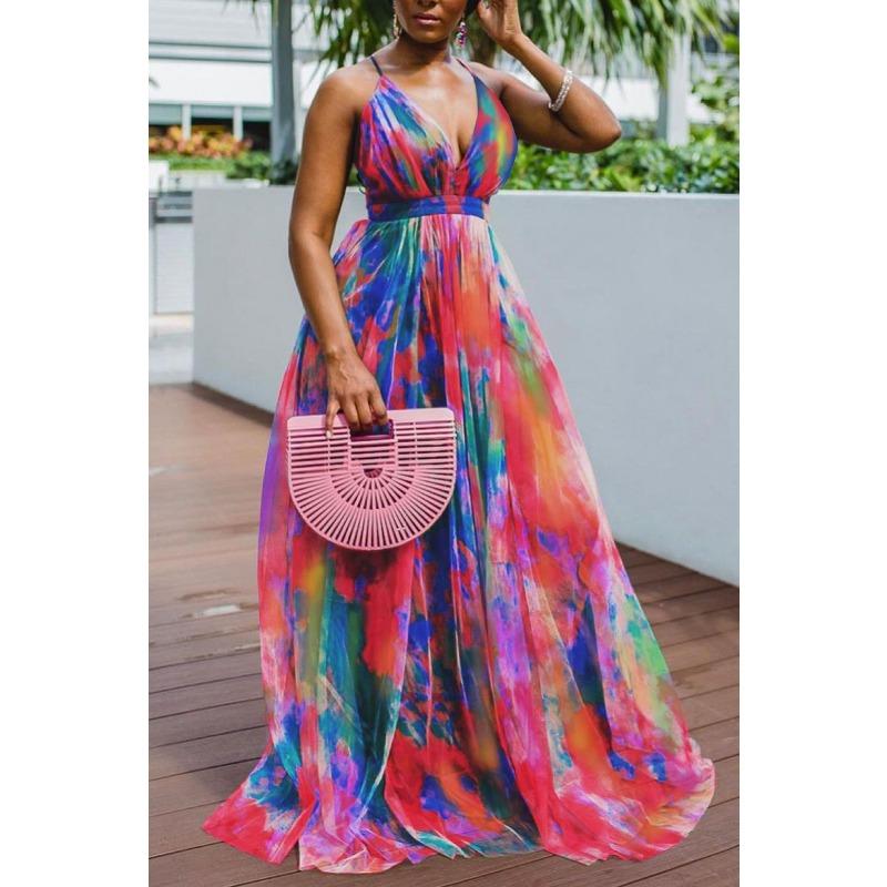 

Весна та літо Жіноча сукня на застібці Вечірня сукня Вільні великі сітчасті сукні для приміських приміщень, великі розміри, вечірні сукні 5XL червоний