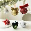 Pleasant Sound Christmas Velvet Bow Bell Iron Pine Cone Bell Pendant  Holiday Wedding Supplies
