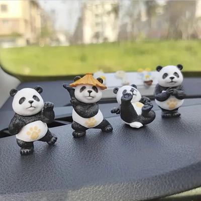 Cartoon Kung Fu Panda Car Decoration Souvenir DIY Garden Landscape Mini Action Statue Home Desktop Decoration