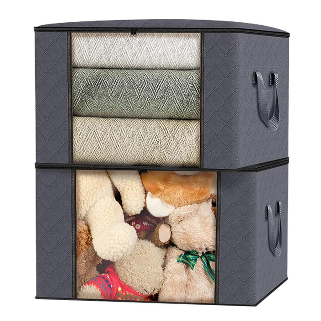 Foldable Bed Storage Container With A Transparent Window And A Lrge Capacity Bed Undergarments Storage Box Clothing Storage Bag