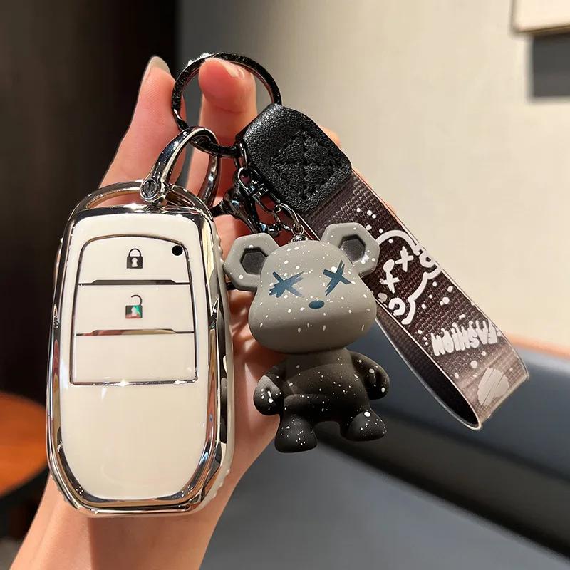 Soft Tpu Auto Smart Key Fob Cover Case Fit For Toyota Rav4 Crown Hilux Fortuner Camry Land Cruiser Prado Protect Housing Remote Auto Accessories