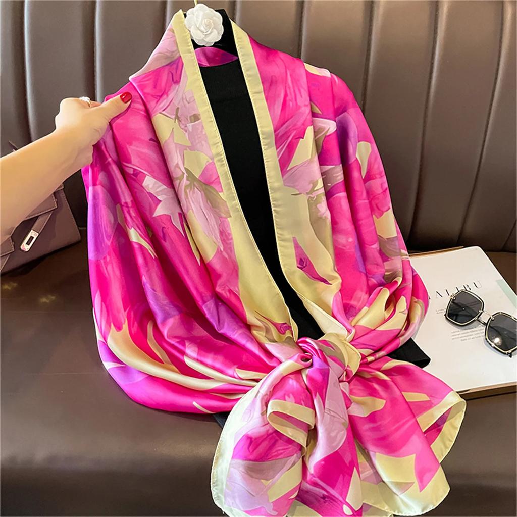 180*90cm Luxury Brand Ladies Spring Summer Long Silk Scarf Shawl Digital Painted Shawl Gogh Oil Painting Lady foulard bandanna