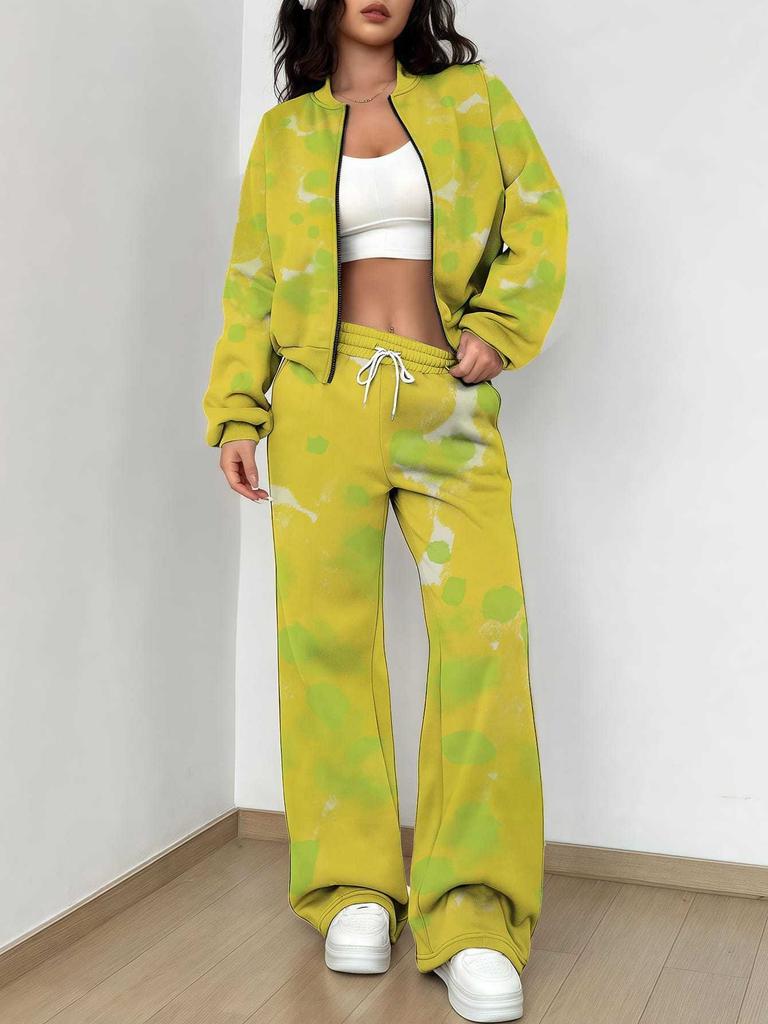 Splicing Autumn and Winter New European and American Fashion Sense Women's Clothing Floral Printing Suit Women