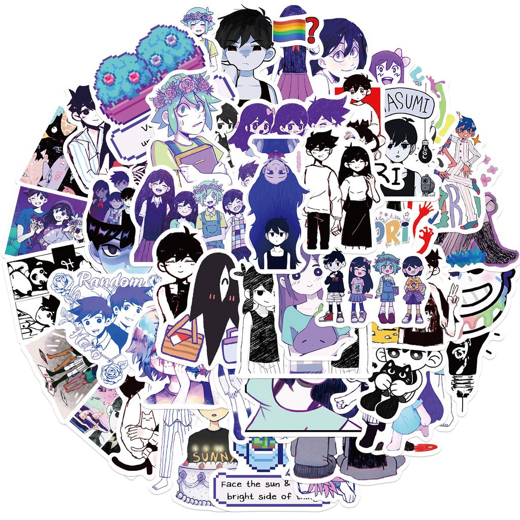 50 Independent Pixels Omori Game Graffiti Stickers Guitar Notebook Suitcase DIY Waterproof Stickers