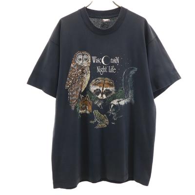 SCREEN STARS BEST 90s Made In USA Old Animal Pattern Short Sleeve T-shirt Men's Used