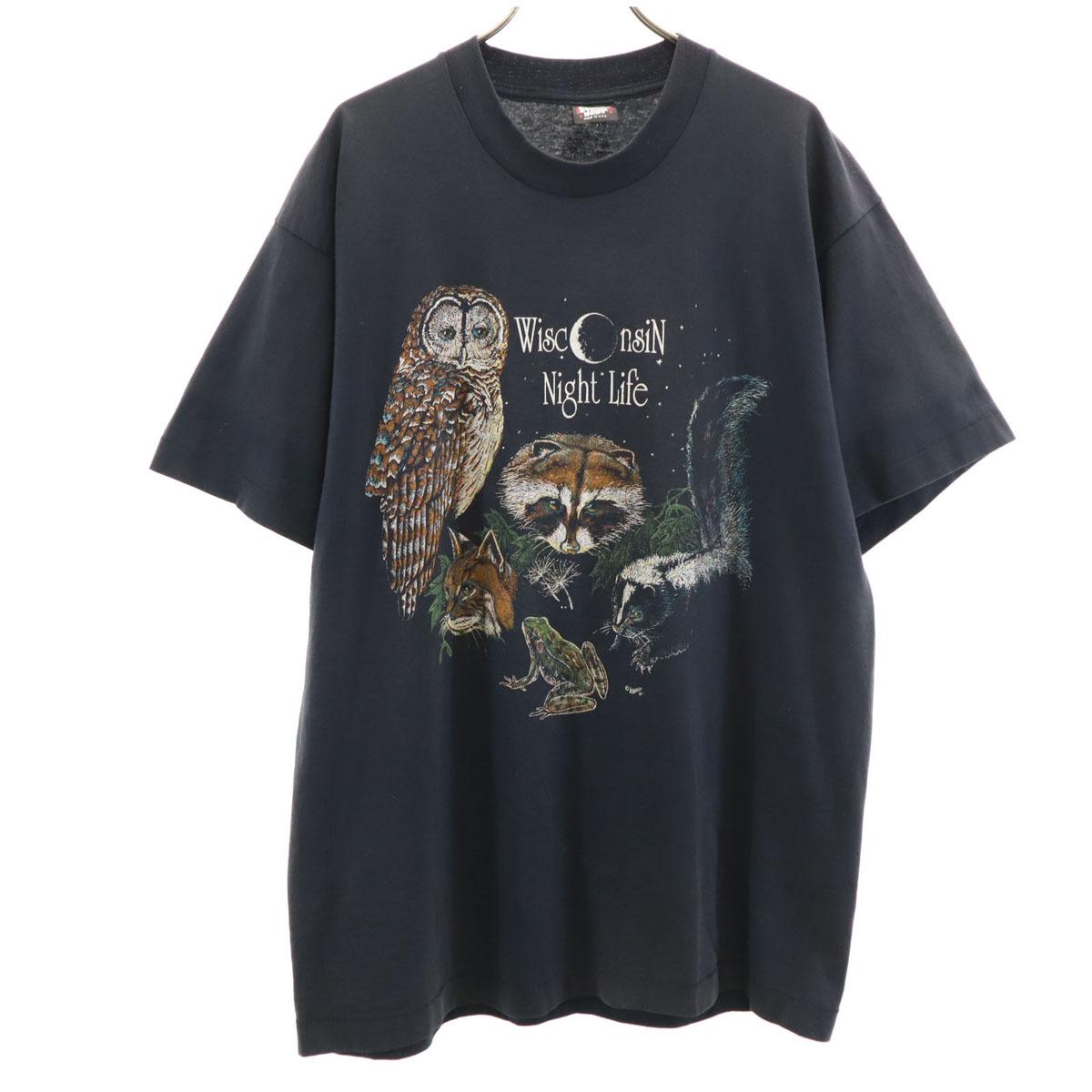 

SCREEN STARS BEST 90-е годы Сделано в США Футболка с коротким рукавом со старым животным принтом Мужская Б/У