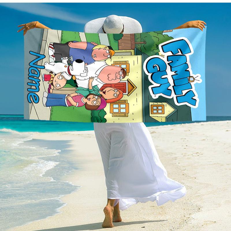 Personalized Customized Proof Beach Towel with Family Guy  Pattern - Soft, Absorbent, Quick-drying, Perfect Swimming, Camping&bathing