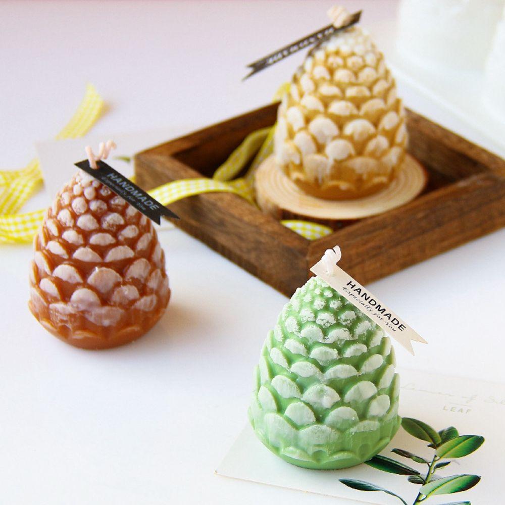 1 Pcs 3D Gift Cake Tools Food Grade Silicone Cupcake DIY Pine Cone Mould Christmas Decor Resin Mold