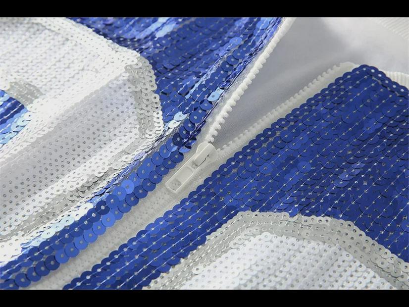 Women's Short, Versatile Sequin Jacket with Raglan Long Sleeves - European Style 2025