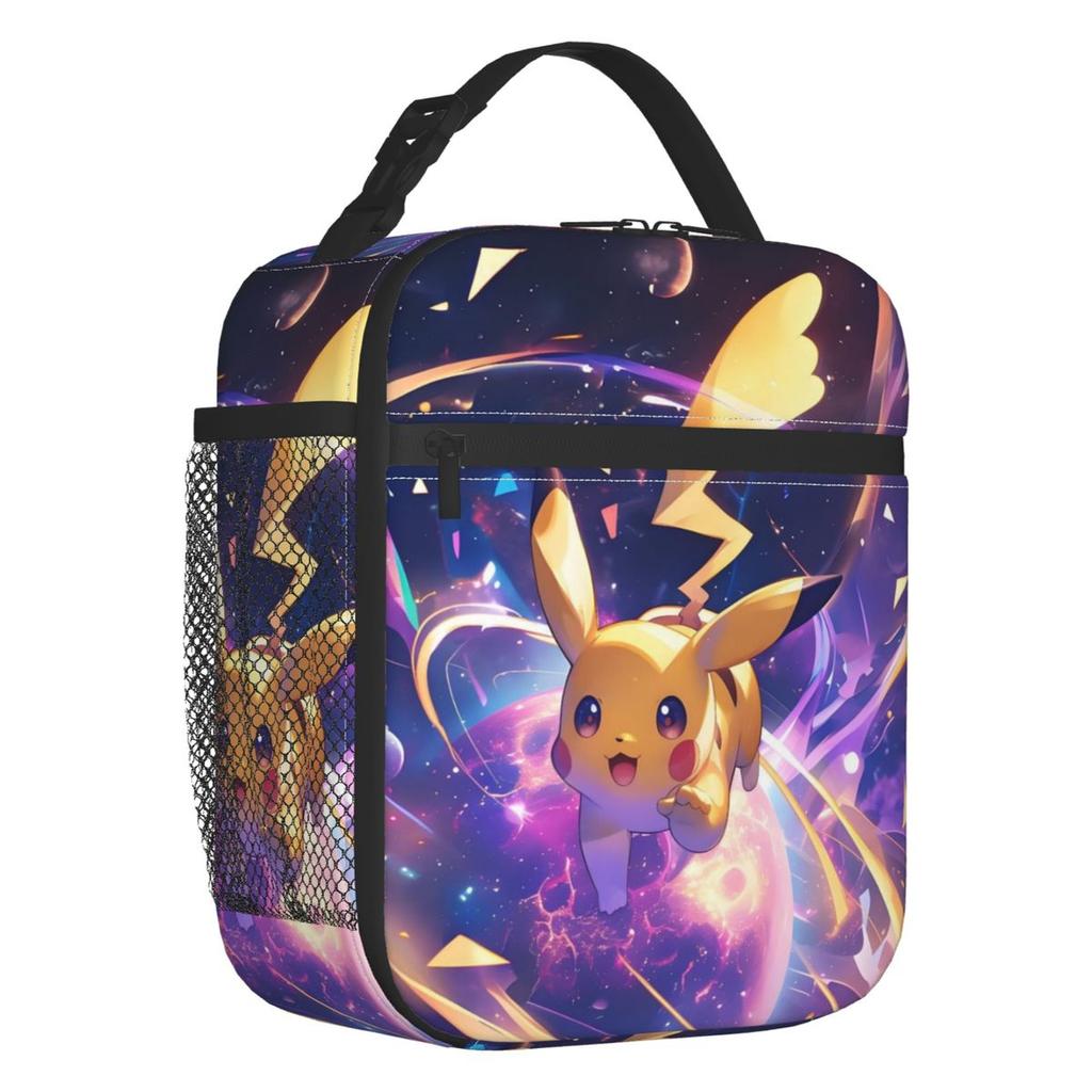 Custom Pikachus Thermal Insulated Lunch Bags Women Men Comic Portable Lunch Container for Outdoor Picnic Multifunction Food Box
