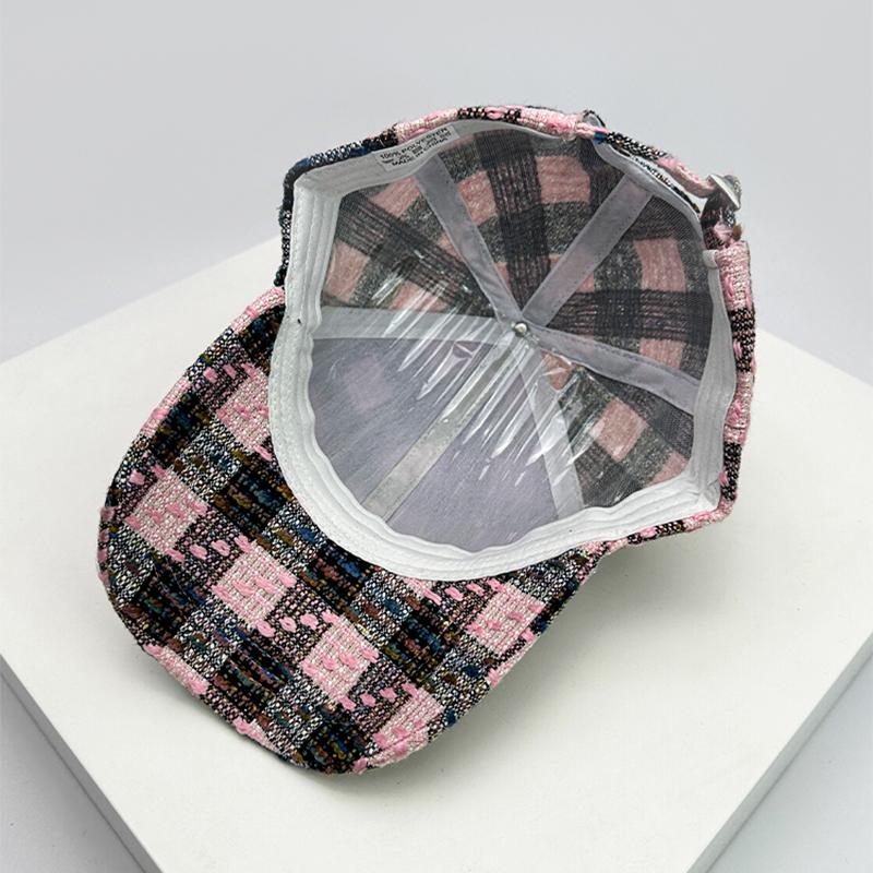 Baseball Color Contrast Blocking Houndstooth Check Women Men Her Him For Fresh Caps Peaked Hats Sunshade Versatile Breathable Outdoor Snapback
