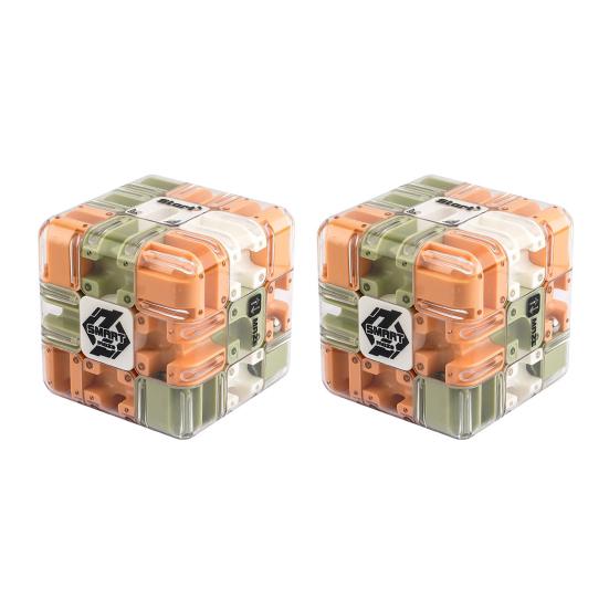1/2Pcs 3D Puzzle Maze Cube Educational Brain Teaser Handheld Rolling Ball Maze Cube Spatial