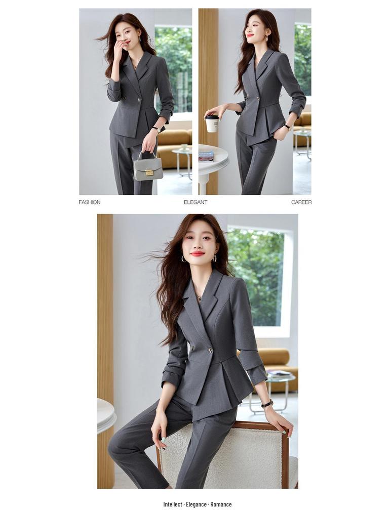 Women's Professional Suit Set: Spring/Autumn Blazer for Elegant Workplace & Interviews
