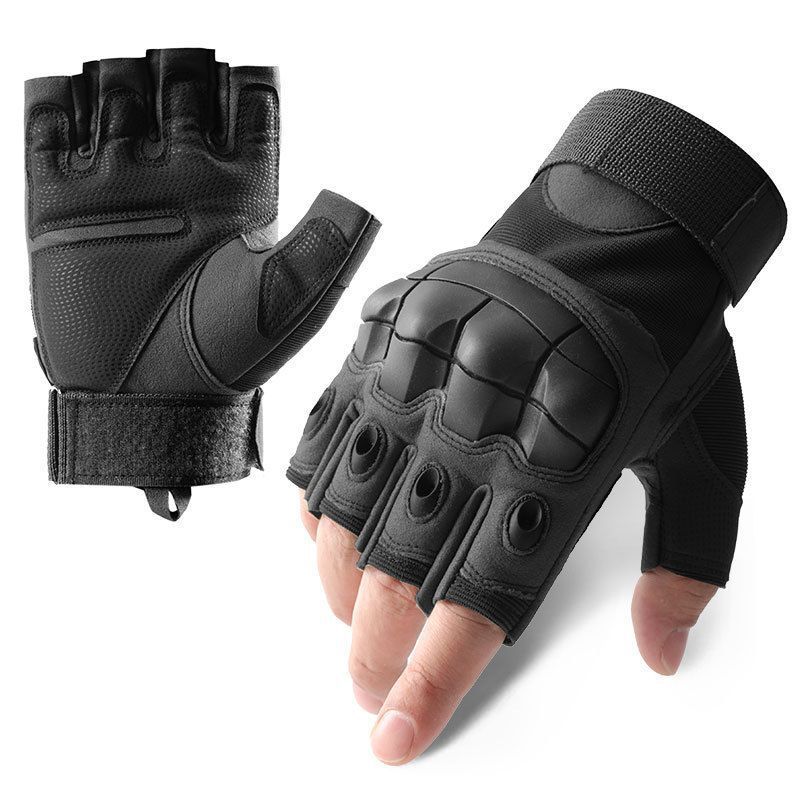 

Tactical gloves Outdoor anti-skid protection Wear-resistant half finger XL чорний