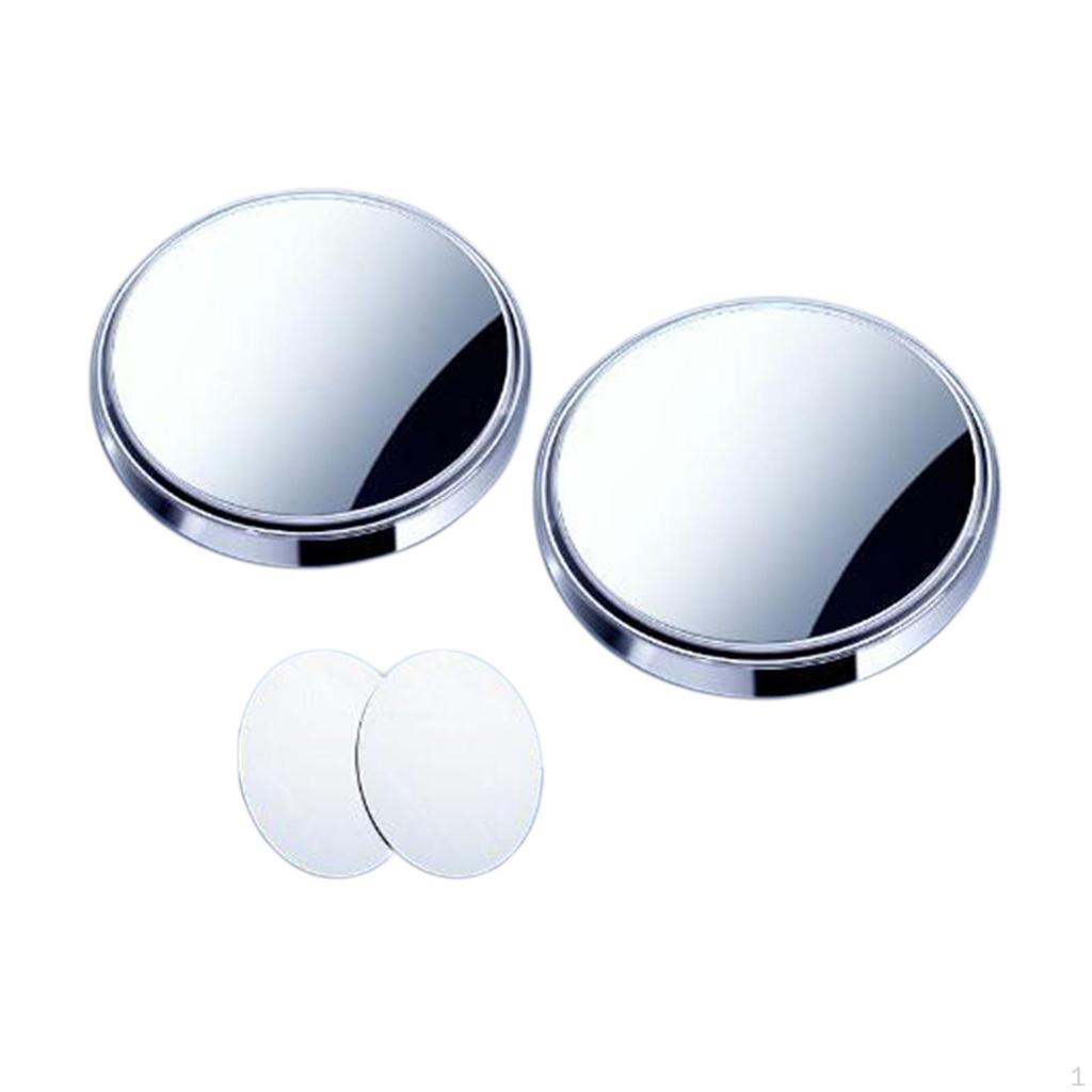 2 Pieces Blind Spot Mirror Round Clear Glass with Housing Protection Rear View Wide Angle for
