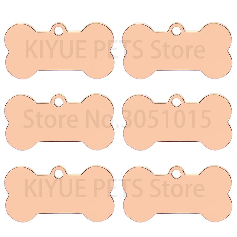 Edelstahl 20 Stück Knochen Hunde ID Anhänger Schlüsselanhänger Gravur Haustier ID Personalisierte Halsbandanhänger Anhänger Schlüsselring Knochen Haustierzubehör