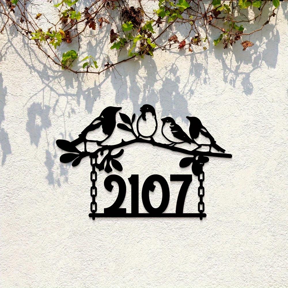 Exquisite Tailored Bird Nest Metal Surname Sign Black Iron Wall Art Pre-Pasted Detachable Reusable Home Decor