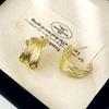 Luxury Retro Hollow Metal C-Shaped Hoop Earrings for Women