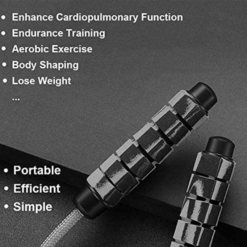 Corda de pular profissional com comprimento ajustável para exercícios de resistência cardiovascular