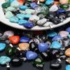 10Pcs, Natural Stone Heart Pendant, Spiritual Healing Crystal Turquoise Agate Amethyst Gems Charms for Jewelry Making DIY Necklace Accessories Crafts