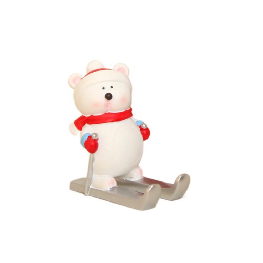 Christmas Style Santa Claus Phone Holder Snowman/Penguin/Elk Cartoon Phone Stand Resin Simulation Phone Support Christmas Day