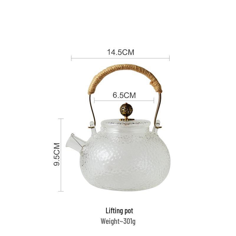 Indoor Tea Brewing & Barbecue Stove Set with Glass Teapot