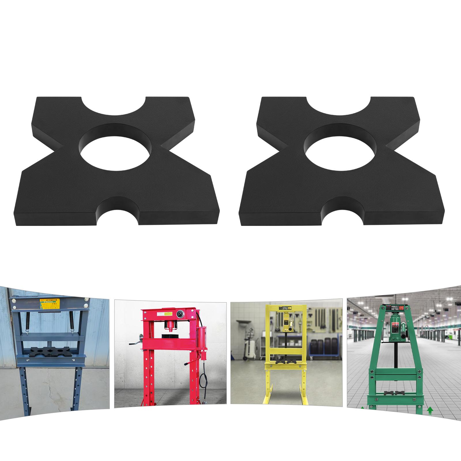

2 Items Black Iron Press Plate,H Frame 12.7*12.7*2.5cm/24.8x24.8x2.5cm/18x18x2.5cm Hydraulic Shop Press Plate for Workshops