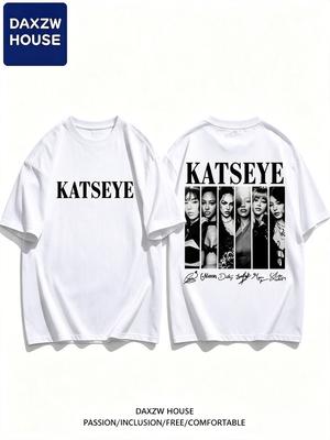 Vintage Korean Style Katseye Graphic T Shirts Kpop Unisex Unisex Popular Tshirt Fashion Harajuku Kawaii Tshirt Y2K Clothing Tops