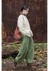 2025 Winter Women's Quilted Ramie Jacket with Frog Button and Stand Collar