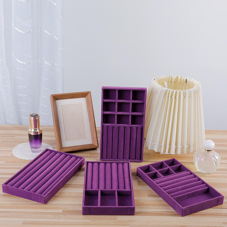 1PC, Flocking Jewelry Box Jewelry Tray, Color: Violet