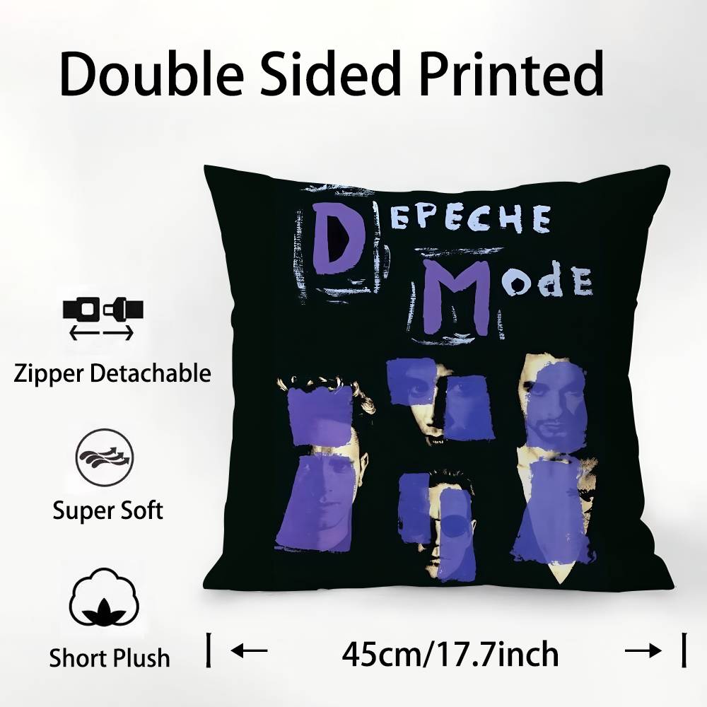 Federa per cuscino quadrata D-DEPECHE M-MODE Stampa fronte-retro Custodia per cuscino per divano Decorazione per la casa Camera da letto Regalo
