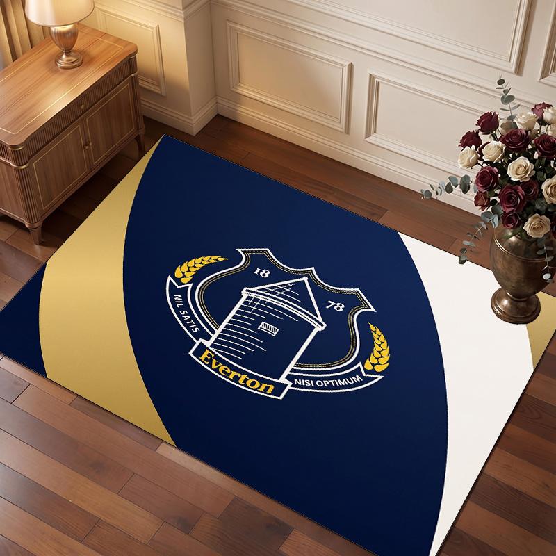 Tappeto in Velluto di Cristallo con Stampa Calcio Everton, Comodo Assorbente d'Acqua Antiscivolo Tappeto per Pavimenti Interni