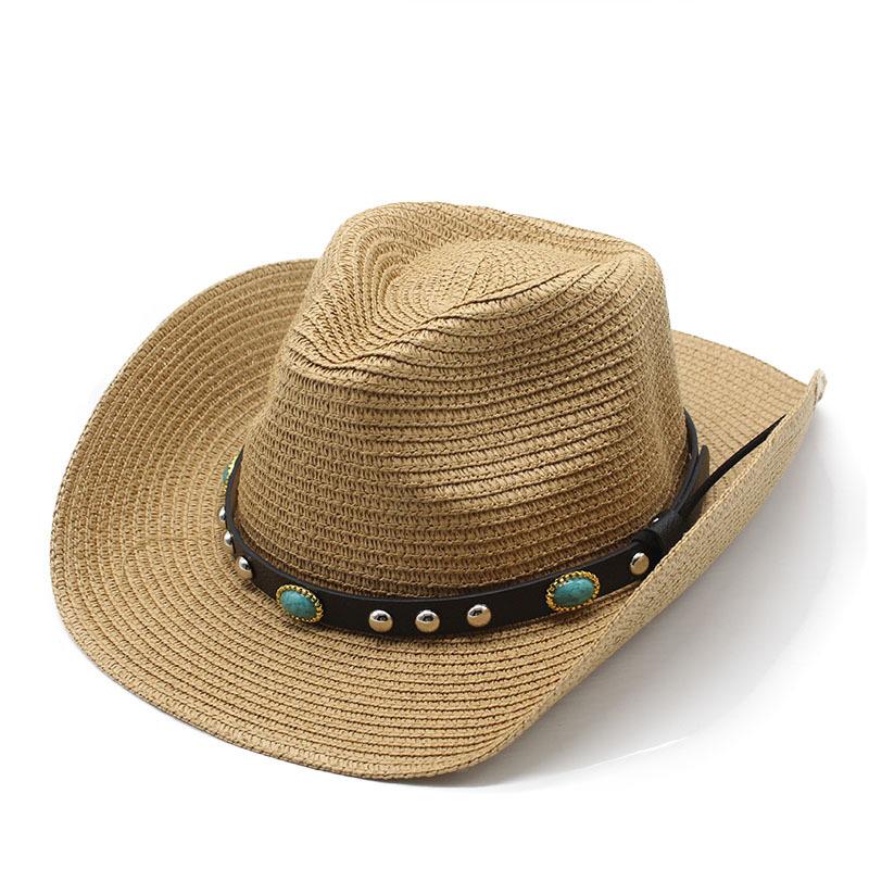 Men'S And Women'S Spring And Summer Straw Hats British Western Cowboy Jazz Hats Panama Hats Straw Hats